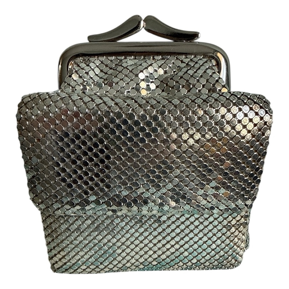 Whiting & Davis Vintage Silver Mesh Kisslock Coin Purse Evening Clutch